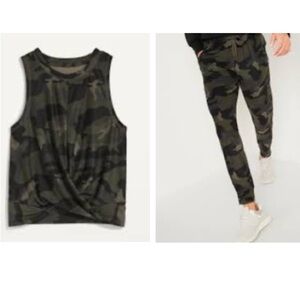 Matching Old Navy Breathe On Camo Tank & pant set.  top size M, pant size S TALL